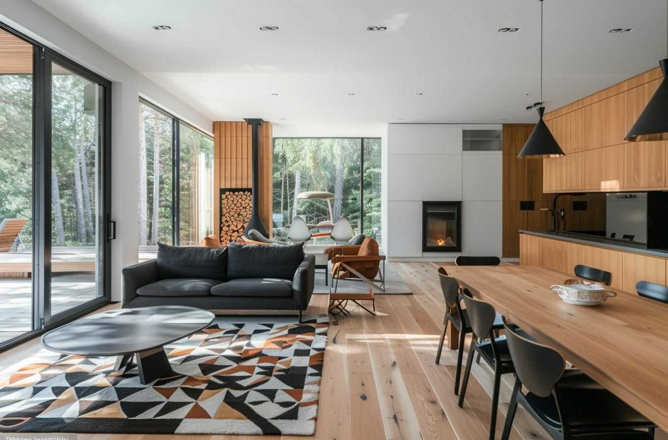 Moderní kuchyně s obývacím pokojem
